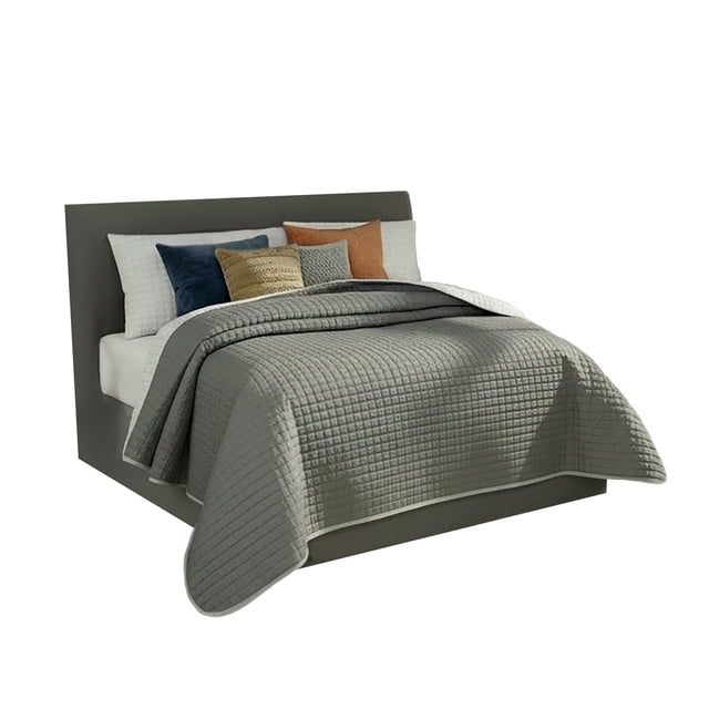 Edredón Ligero con Fundas Matrimonial Elefantito Titán Color Gris Dos Vistas