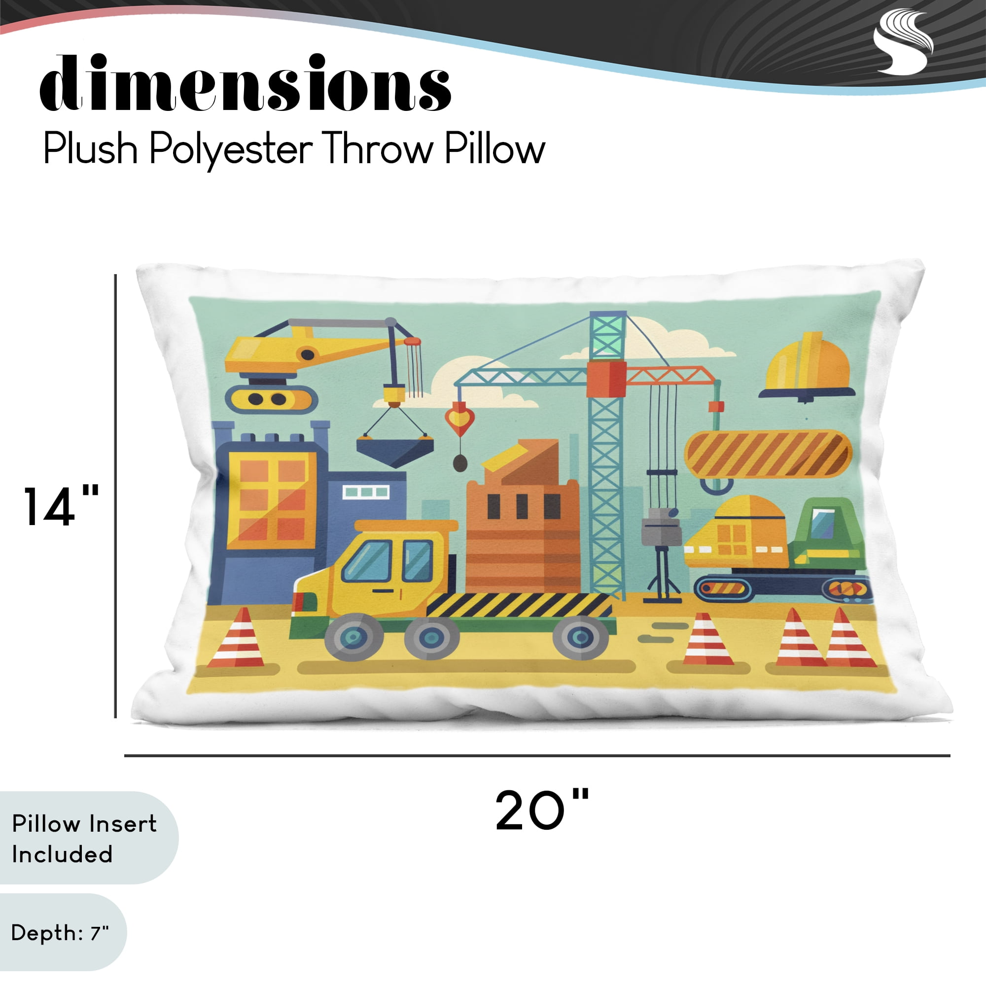 Stupell Industries Industrial Construction Site Decorative Printed Throw Pillow, design by Creative Studio
