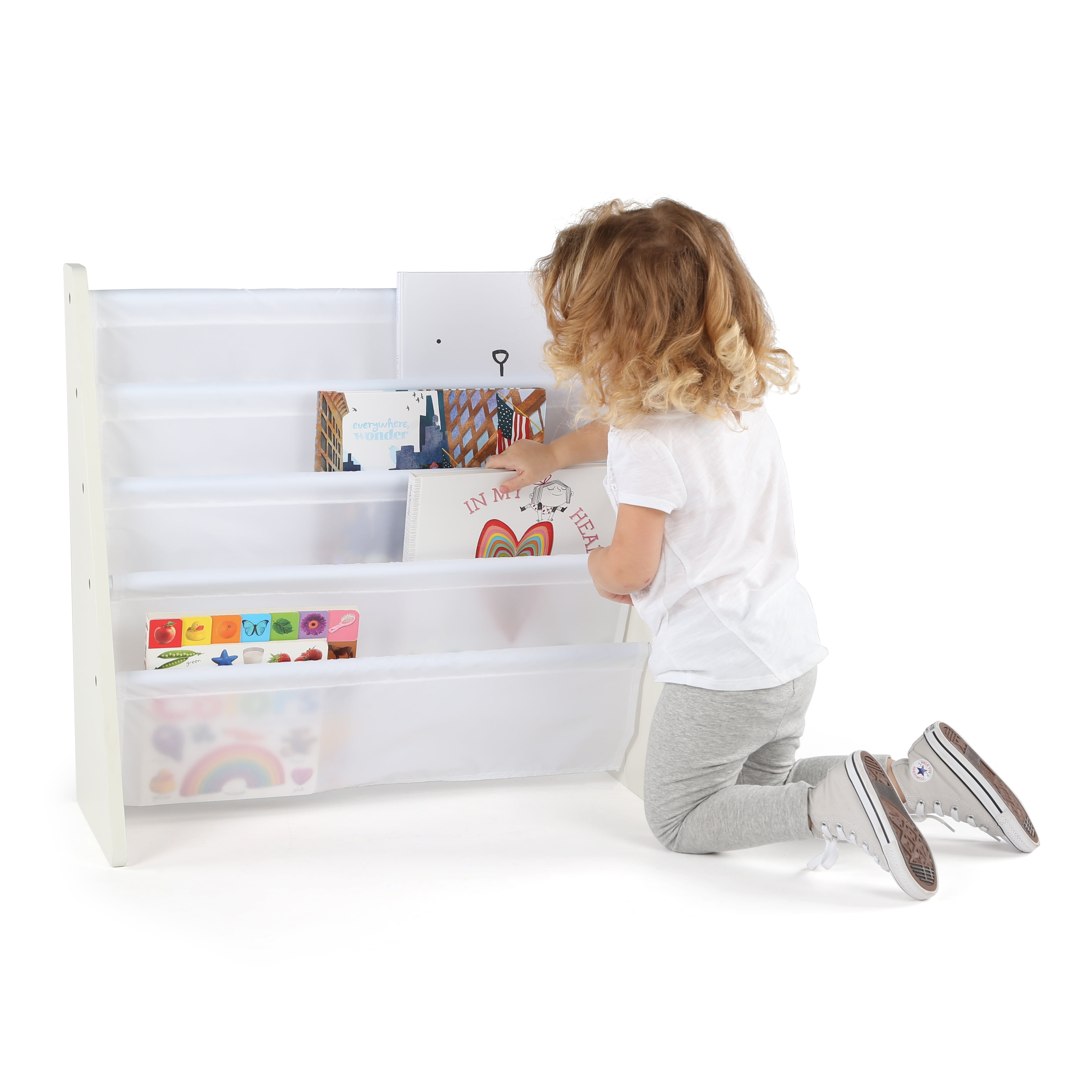 Humble Crew Kids Cambridge Bookshelf 4 Tier Book Storage, White