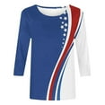 thumbnail image 5 of Cavosen 4th of July Clothes Women Independence Day 3/4 Sleeve Round Neck T Shirts American Flag Graphic Tops Lady XL 4th of July Casual T Shirts Red White and Blue Tunic Tees Patriotic Blouses, 5 of 5