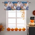 thumbnail image 6 of Blue Pumpkin Valances for Windows, 54 x 18in, Watercolor Pumpkin Red Mushrooms Leaves Rod Pocket Kitchen Valance Curtain Light Filtering Window Treatments for Living Room Bedroom, 1 Panel, 6 of 7