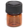 thumbnail image 2 of 12pc 1 ml Amber Essential Oil Bottle with Orifice Reducer and cap, 2 of 5