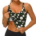 thumbnail image 4 of Fotbe Daisy Pattern Womens' Sports Bra Longline Wirefree Padded with Medium Support Sports Moisture-Wicking Workou Vest,Tank Top-Large, 4 of 9