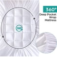 thumbnail image 4 of Funda de colchón WhatsBedding, impermeable, de algodón, tamaño queen, 4 of 8