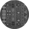 thumbnail image 1 of Ahgly Company Indoor Round Southwestern Gray Country Area Rugs, 6' Round, 1 of 4