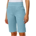 thumbnail image 4 of Casual Shorts for Women Women’s Twill Bermuda Shorts, Stretch High Waist Pull on Hiking Shorts, Summer Casual Outdoor Workout Sport Bottoms Blue 4XL, 4 of 9