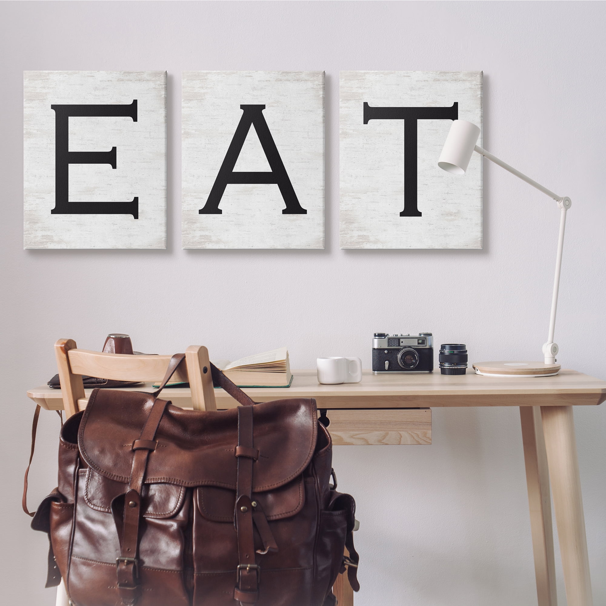 Stupell Indtries Eat Phrase Traditional Typography Minimal Farmhoe Kitchen,24 x 30,Design by Lettered and Lined