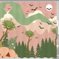 thumbnail image 1 of Whimsical Rideau de Douche Forêt - Éclat Rose, Chauves-Souris &, 1 of 4