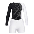 thumbnail image 3 of YONGHS Kids Girls 2 Pieces Gymnastics Outfits Long Sleeve Ballet Dance Leotard with Shorts Set White 14, 3 of 5