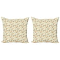 thumbnail image 1 of Ambesonne Abstract Throw Pillow Cover 2 Pack, Funky Molecule Like, 18", Orange Grey Pale Blue, 1 of 2