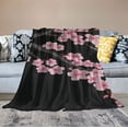 thumbnail image 2 of TIAOTIAOHOU Cherry Blossom Throw Blanket Super Soft Blankets Fuzzy Travel Blanket Decorative Blanket for Bed Sofa White, 2 of 6