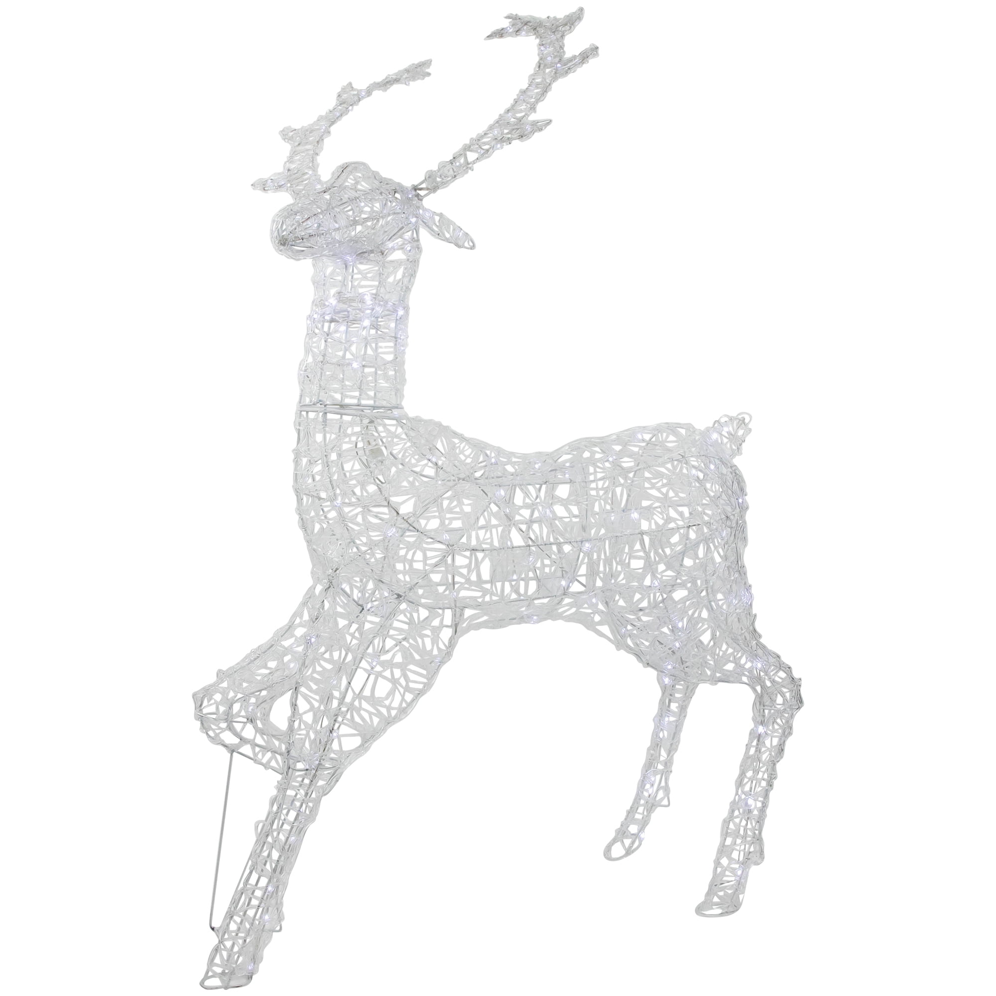 Northlight Commercial Grade Acrylic Reindeer Outdoor Christmas Decoration - 46.5" -  Pure White LED