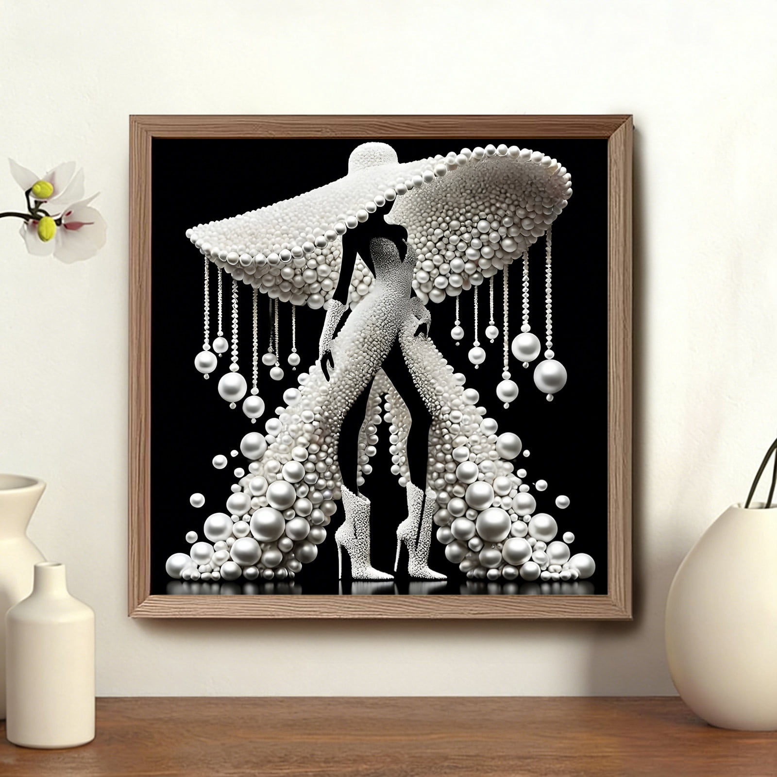 Pearl Diamond Painting, DIY Pearl Painting Kits, Pearl Painting Kits For Adults, Alien Diamond Art Set for Adults & Beginners Crystal Water Diamond Home Decor