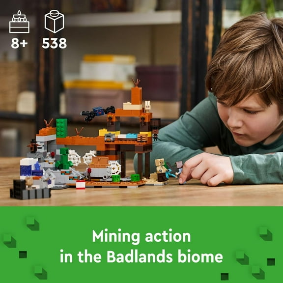 The Badlands Mineshaft Video Game Toy with Minifigures,  Kids Building Set for Ages 8 