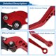 thumbnail image 4 of Palancas de freno y embrague cortas únicas para BMW R NINE T 2014-2016, palanca de freno ajustable en 6 posiciones, aleación de aluminio T6 6061, roja, 1 par, 4 of 7