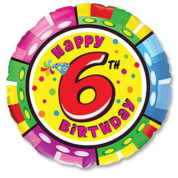 18 inch Happy Birthday - Six Foil Mylar Balloon - Party Supplies Decorations