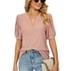 thumbnail image 2 of Camiseta con ojales para mujer,Blusa con ojales de manga corta abombada de verano para mujer Camisa con ojales de manga corta Meticulosamente diseñada, 2 of 5