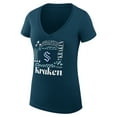 thumbnail image 2 of Women's G-III 4Her by Carl Banks Navy Seattle Kraken Super-Slim Fit Lightweight Collage Team Graphic T-Shirt, 2 of 3