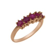 LBG British Made 9k Rose Gold Natural Ruby Womens Eternity Ring - 33 size options - Size 4.75