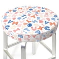 thumbnail image 3 of Gukieu Scandinavian Alphabet Print Round Chair Cover, Dust-proof and Non-slip Bar Chair Protective Cover, Suitable for Bars, Restaurants, Offices-14 inch, 3 of 7