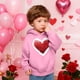 thumbnail image 5 of Sudadera con capucha y estampado de corazón de San Valentín, sudadera de manga larga para niños y niñas, chaqueta para niñas de talla mediana y grande., 5 of 7