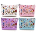 thumbnail image 1 of Set de bolsas de cosméticos Jealance, 4 piezas, Paris Travel, 25 x 18 cm, 1 of 6