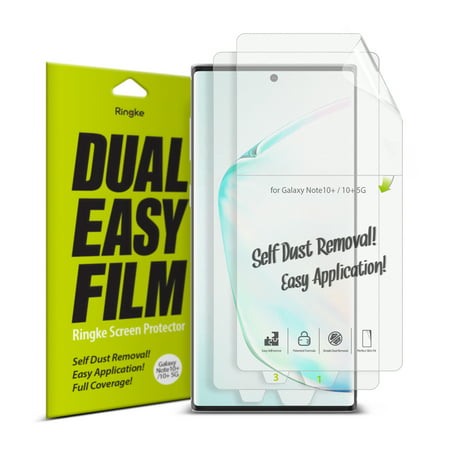 Galaxy Note 10 Plus Screen Protector, Ringke Dual Easy Film [2 Pack] Galaxy Note 10 Plus 5G Screen Protector