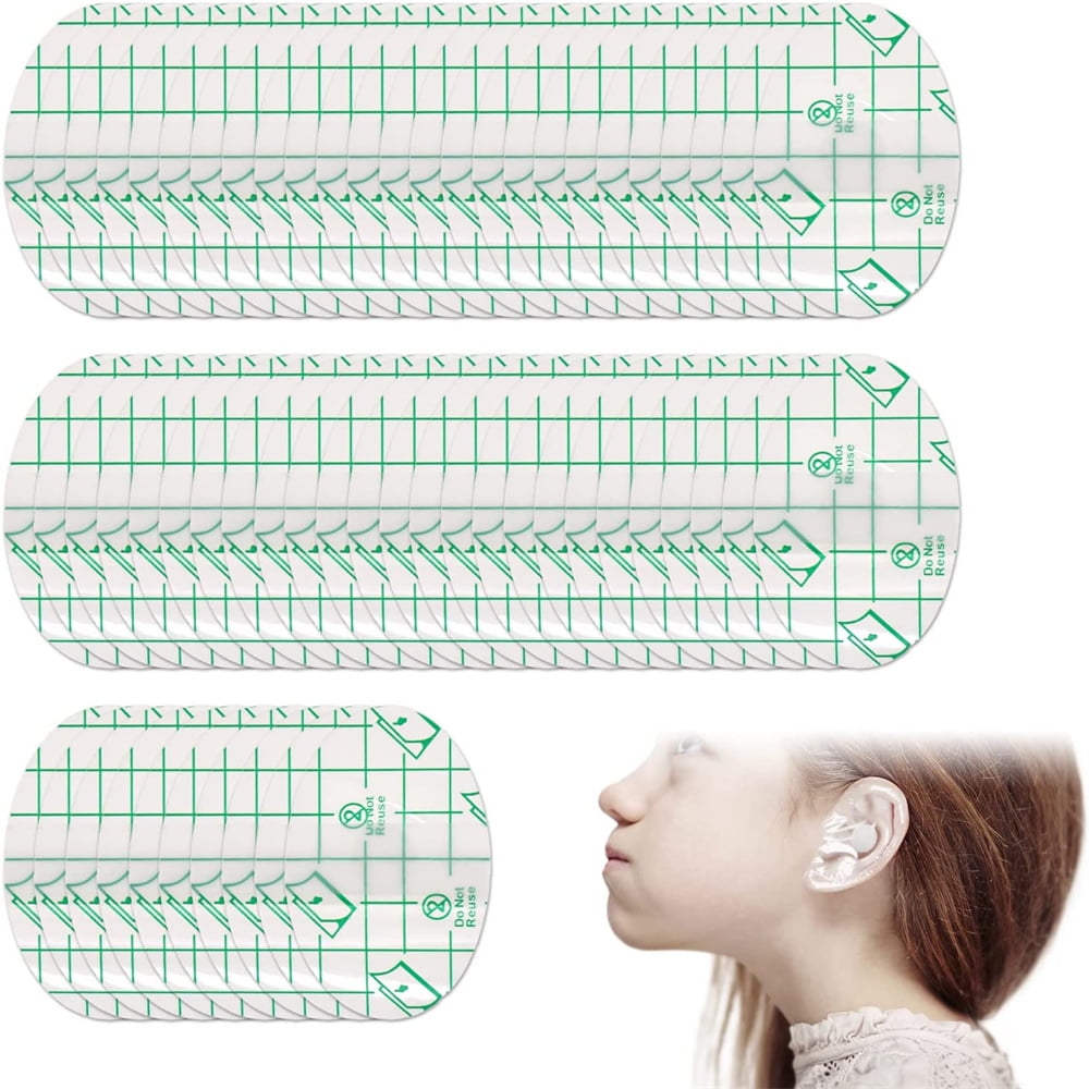 NOGIS Disposable Ear Covers Ear Protectors,60 Pcs Waterproof Ear Stickers Ear Covers for