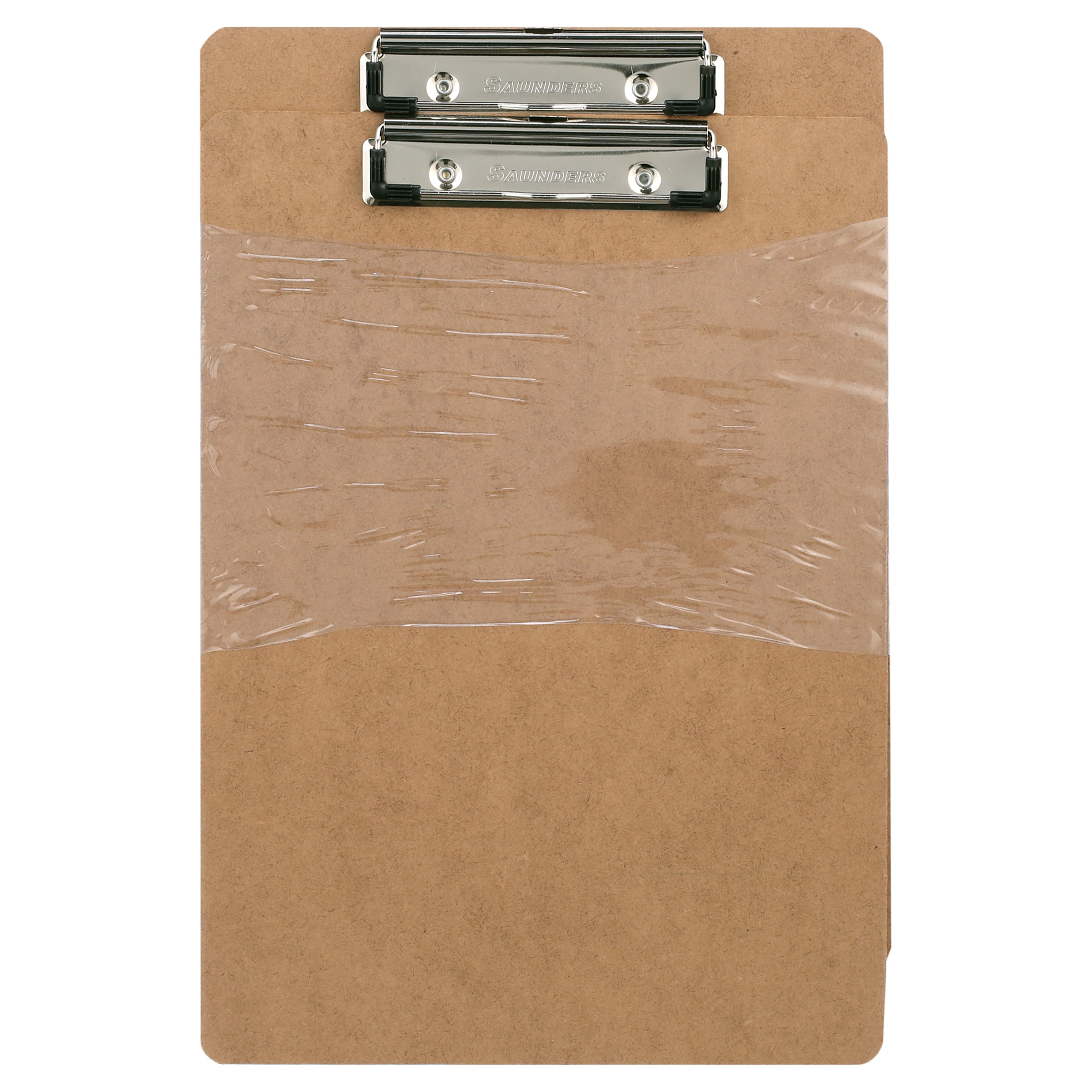 (2 pack) Saunders Hardboard Clipboard - Letter Size with Low Profile Clip and Built-in Hanging Hole, 2 per pack