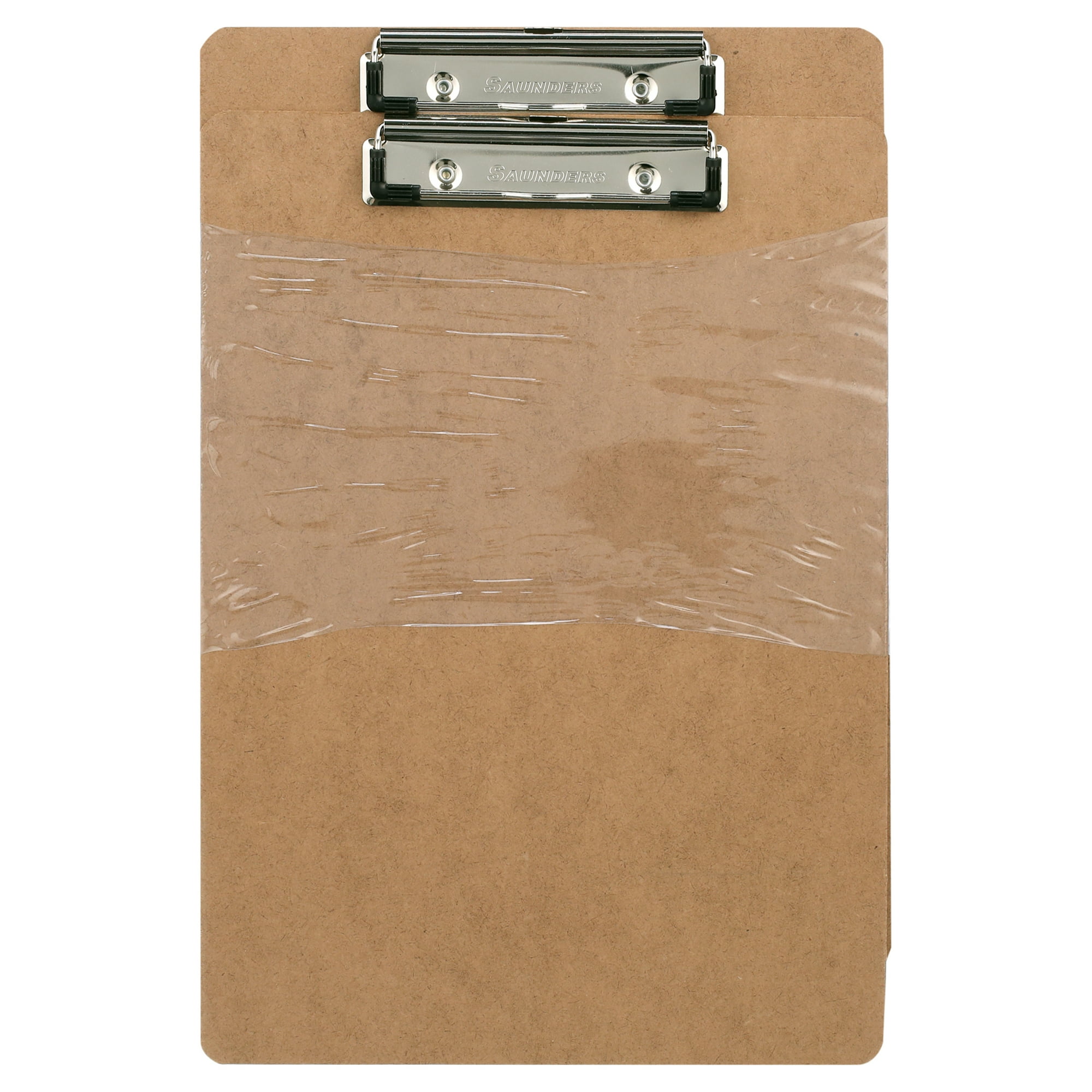 Saunders Hardboard Clipboard - Letter Size with Low Profile Clip and Built-in Hanging Hole, 2 per pack