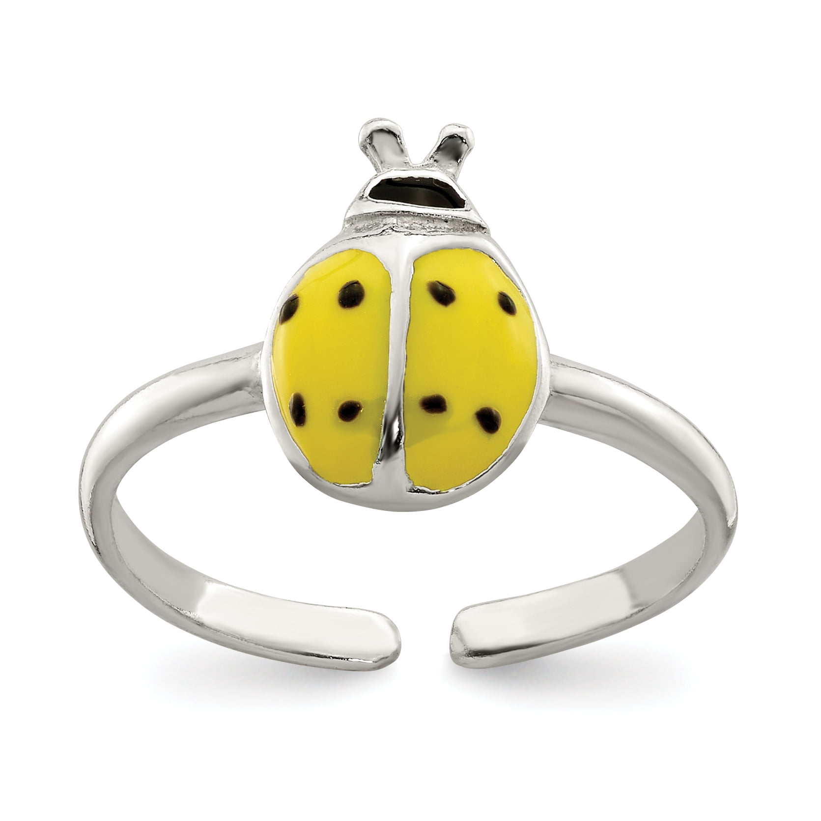 Primal Silver Sterling Silver Enameled Lady Bug Toe Ring