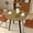 35.43'' Rustic Brown, variant on 31.5 Inch Round Dining Table, Small Circle Kitchen Table with Metal Black Legs for 2-4 people,Modern Dining Room Table, Brown (only table)