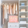 thumbnail image 4 of Yayeee Collapsible Cube Storage Bin with Lid Fabric Closet Decorative Basket with Handles, Gradient Pink Stars, 4 of 7