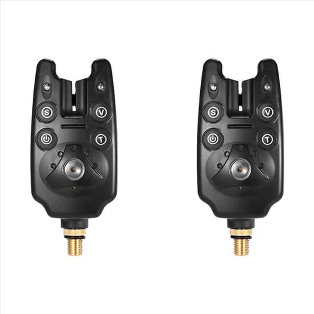 2X Alarma de Mordedura de Pesca de Carpa con Control de Sensibilidad de Volumen Indicador LED Alarma ElectróNica de Pesca
