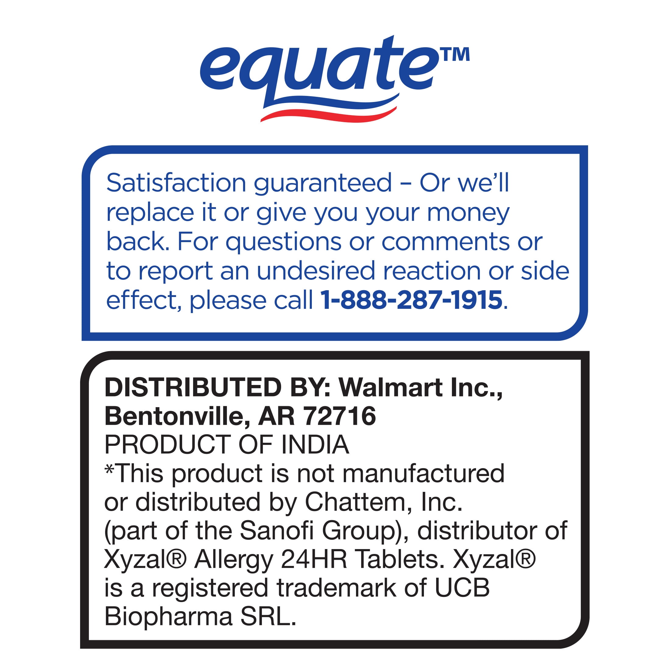 (4 pack) Equate Levocetirizine Dihydrochloride 5mg Compare to Xyzal® Antihistamines Tablets for Usp Allergy with 10 Tablets