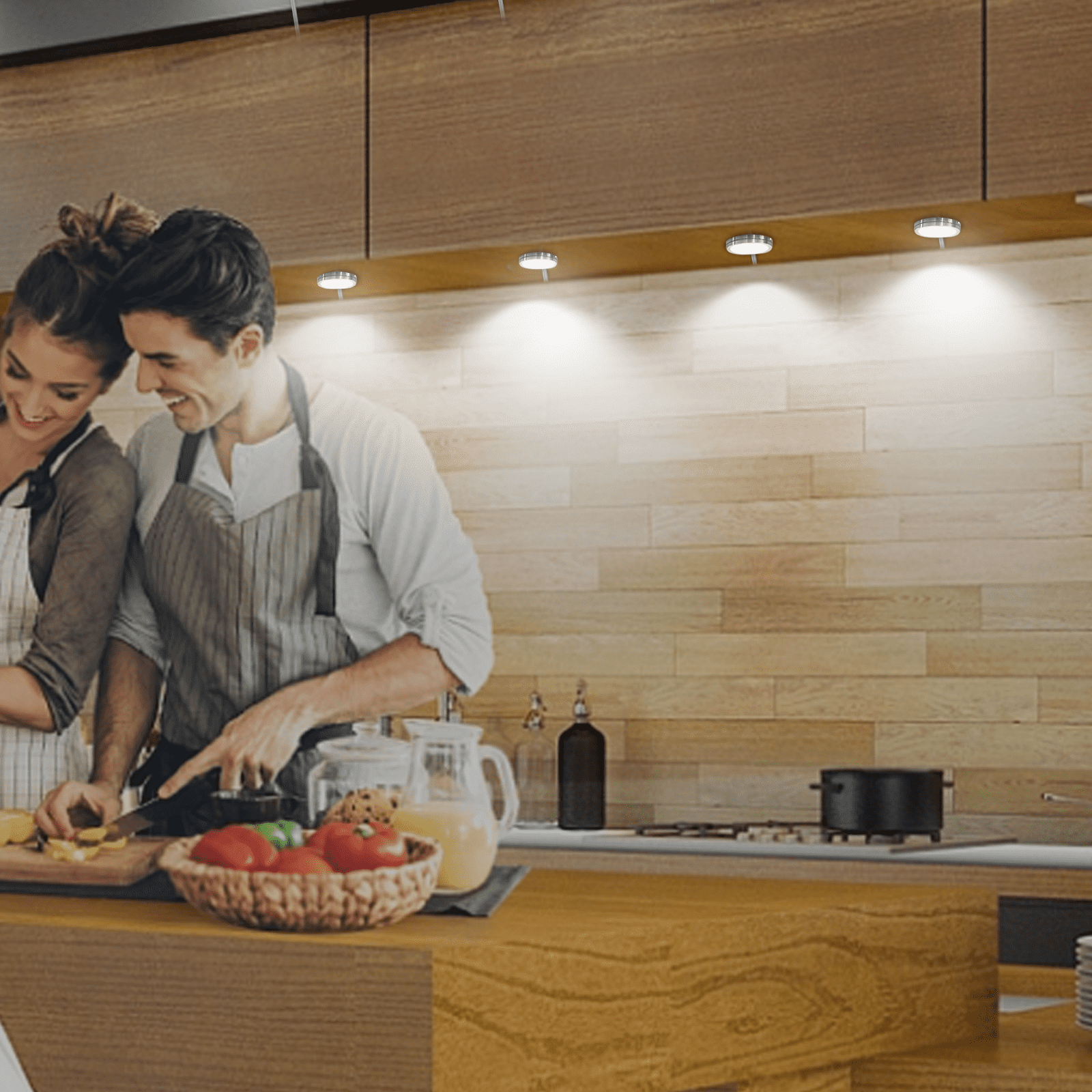 LED Under Cabinet Color Changing Puck Lights with Remote for Kitchen 20 Static Colors and 6 Dynamic Modes（12 Pack）