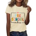 thumbnail image 1 of SYVGVA Blouse d'Été pour Femmes, Haut Grande Taille, T-shirt Décontracté à Col Rond Imprimé, Manches Courtes, Beige, m, 1 of 2