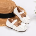 thumbnail image 4 of newwalpole Girls Dress Shoes Toddler Mary Jane Shoes Flats with Bow for Toddler/Little/Big Kids White for Size 11, 4 of 7
