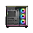 thumbnail image 6 of DIYPC IDX3-ATX-ARGB Black Dual USB3.0/ Type C Tempered Glass ATX Gaming Computer Case w/ Dual Tempered Glass Panel and 4 x ARGB PWM Fans (Pre-Installed). Integrated ARGB Light Strip., 6 of 11