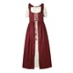 thumbnail image 4 of Womens Halloween Costumes 2024 Cosplay Gothic Dresses Women's Solid Color Dress Waist Square Collar Two-piece Cos Dress, 4 of 4