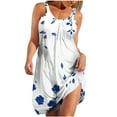 thumbnail image 2 of Odbmxy Mini Dresses for Women Sleeveless Sundresses for Women Tank Breathable Relaxed Fit Floral Beach Dresses,Blue M, 2 of 5