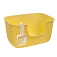 thumbnail image 4 of Bandeja de arena semicerrada para mascotas, orinal para gatitos, jaula grande, suministros para mascotas, gatos, perros pequeños, orinal para animales Amarillo, 4 of 10