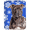 Staffie #2, variant on Caroline's Treasures Staffordshire Bull Terrier Staffie Winter Snowflakes Glass Cutting Board Large Size