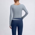 thumbnail image 4 of DHFJKG 2 Piece Workout Set For Women Long Sleeve Yoga Seamless Leggings Clothes Running Gym Fitness Comfortable Active Wear Pilates Outfits, 4 of 5