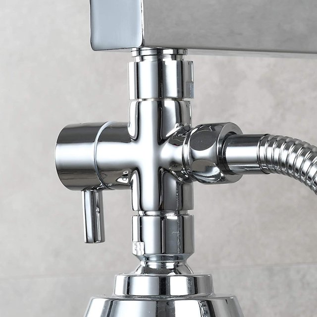 Válvula de 3 vías de latón macizo G1/2" Ducha de mano Componentes de ducha Accesorio universal, Banban cromado LingWen 8390606666772