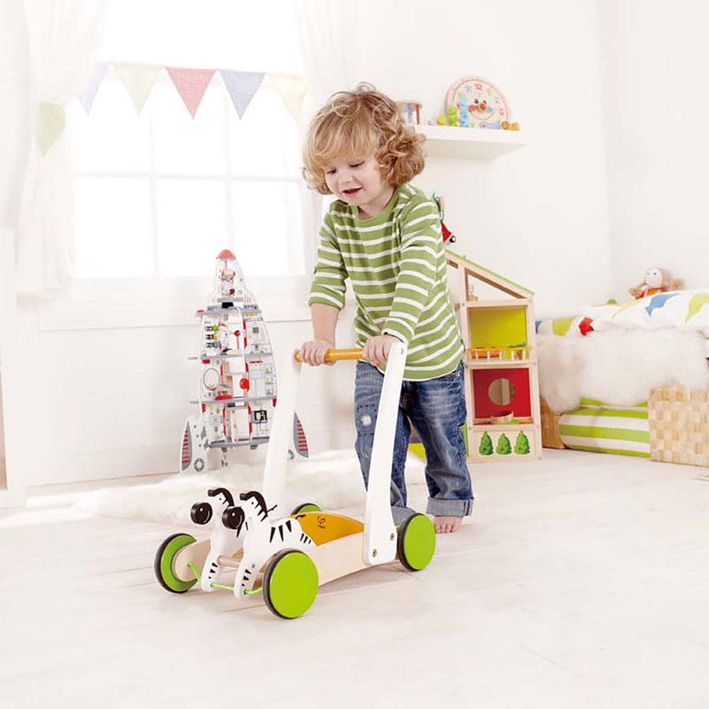 hape galloping zebra push toy
