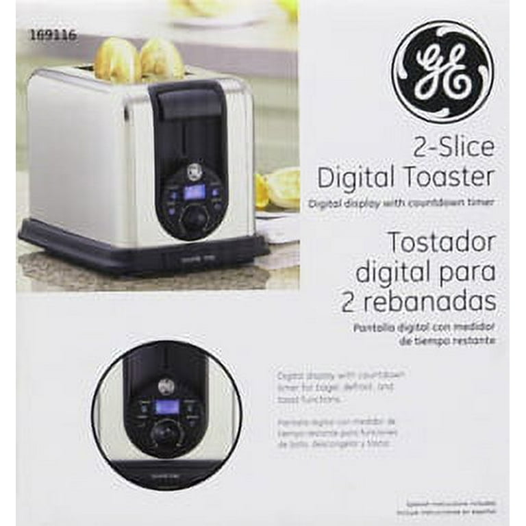 General Electric GE Walmart Chrome & Black 2 Slice Toaster Model 168958