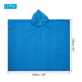 thumbnail image 2 of Uxcell Rain Ponchos, 3 Pack Waterproof Raincoats with Hood, Reusable EVA Rain Jackets for Camping Outdoor, Blue, 2 of 6