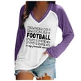 thumbnail image 1 of Chandails à Col Rond Légers Décontractés pour Femmes à Manches Longues, T-Shirt à Enfiler Imprimé Graphique de Football, Hauts Athlétiques pour Femmes, Coupe Ample, Chemises d'Été pour Femmes, Chemise d'Été pour Femmes, Chemise à Rayures pour Femmes, 1 of 4
