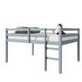thumbnail image 2 of Noble House Full Loft Bed, Rubber Wood Frame with Ladder, Guardrails & Space-Saving Storage Design, Grey, 2 of 11